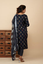 Floral Navy Blue Charm Kurti Set - mymaa