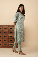 Fern Green Floral Kurti Set - mymaa