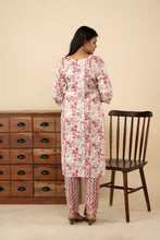 Rose Red Printed Kurti Set - mymaa