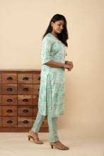 Vintage Leaf Pattern Kurti Set - mymaa