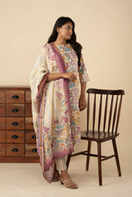 Wine and Half White Printed Kurti Set - mymaa