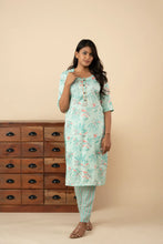 Vintage Leaf Pattern Kurti Set - mymaa