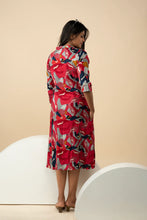 Women's Rayon Blend Red & Blue-Floral Printed Kurta-Maxi - mymaa