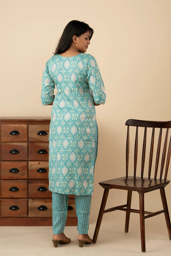 Moroccan Printed Kurti Set - mymaa