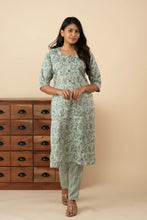 Fern Green Floral Kurti Set - mymaa