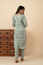 Fern Green Floral Kurti Set - mymaa