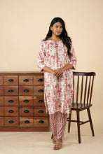 Rose Red Printed Kurti Set - mymaa