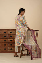 Wine and Half White Printed Kurti Set - mymaa