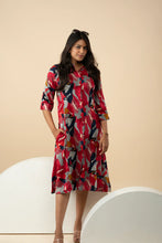 Women's Rayon Blend Red & Blue-Floral Printed Kurta-Maxi - mymaa