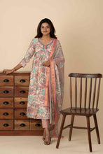 Pink and Blue Aliya Cut Vintage Kurti Set - mymaa