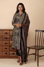 Women's Silk Scroll Printed Kurta Set - mymaa