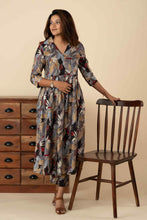 Floral Digital Printed Umbrella Collared Kurti Set - mymaa