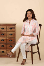 Peach Chevron Printed Kurti - mymaa