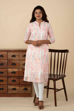 Peach Chevron Printed Kurti - mymaa