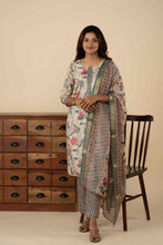 Grey Floral-Designed Kurti Set - mymaa