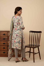 Grey Floral-Designed Kurti Set - mymaa