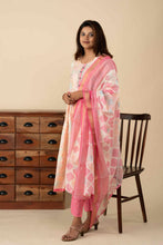 Pink and Cream Polka Dotted Harlequin Kurti Set - mymaa